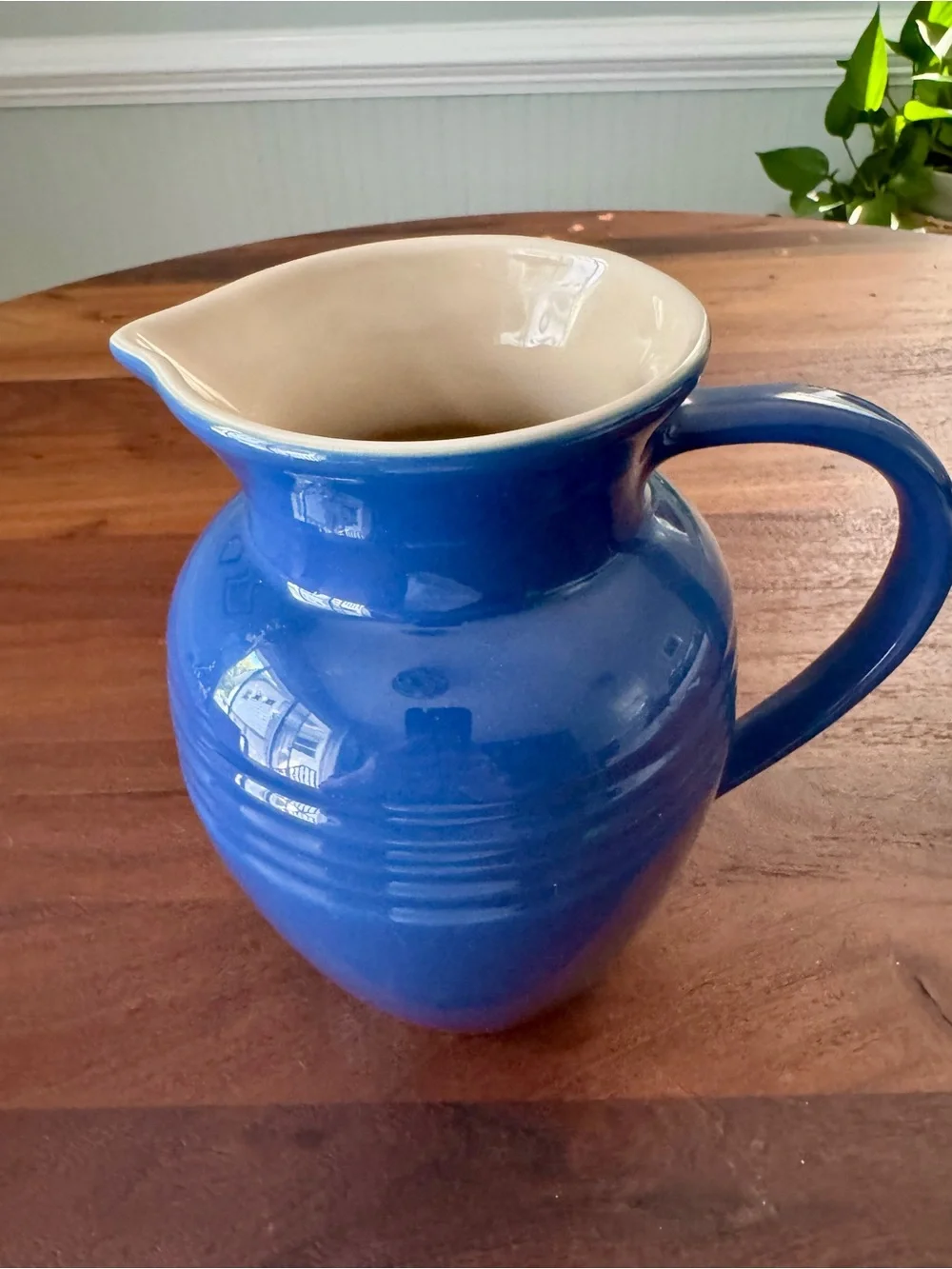 Le Crueset Cobalt Blue Ceramic Stoneware Pitcher 2 Qt MINT